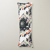 黒い花の抽象芸術 ボディピロー (正面縦)