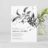 黒い花の結婚ブライダルシャワー 招待状 (スタンド正面)