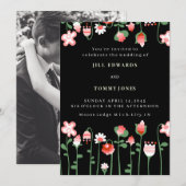 黒い花の結婚式+招待状 招待状 (正面/裏面)