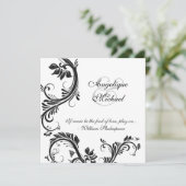 黒い花の結婚記念日の婚約 招待状 (スタンド正面)