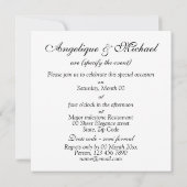 黒い花の結婚記念日の婚約 招待状 (裏面)