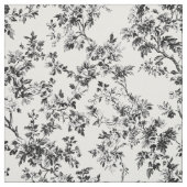 黒い花の蔓トワール模様 ファブリック (見本)