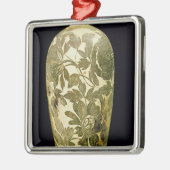 黒い花の装飾が付いているMei P'ingのつぼ メタルオーナメント (左)