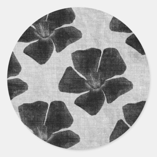 黒い花シール ラウンドシール (正面)