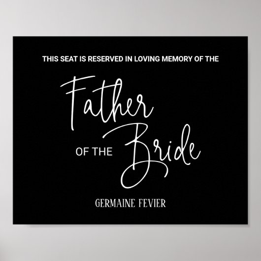 黒い花嫁の父の追悼椅子 ウェディング ポスター (正面)