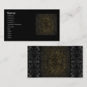 黒い花柄のエンボスの一見の金ゴールド 名刺 (正面/裏面)