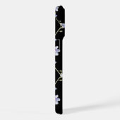 黒い花柄 iPhoneケース (右側面)