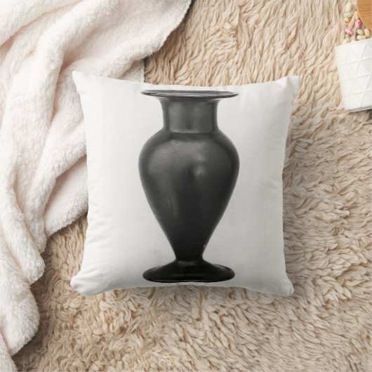 黒い花瓶の白い背景装飾用クッション クッション (ブランケット)