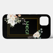 黒い花面 Case-Mate iPhoneケース (裏面 (横))