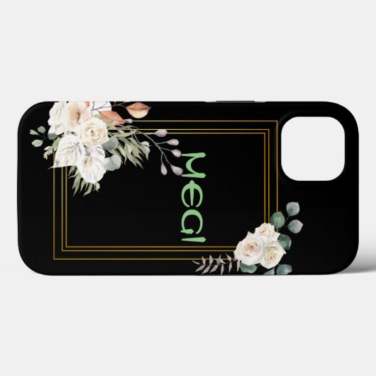 黒い花面 Case-Mate iPhoneケース (裏面 (横))