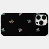 黒い花、葉っぱ、ペイズリー Case-Mate iPhoneケース (裏面 (横))