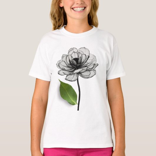 黒い花 Tシャツ (正面)