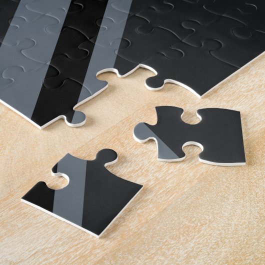 黒い英国国旗のイギリスの旗の装飾 ジグソーパズル (側面)