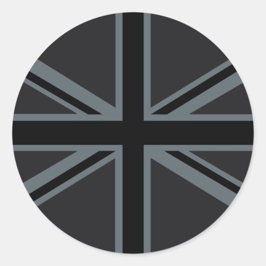 黒い英国国旗のイギリスの旗の装飾 ラウンドシール (正面)