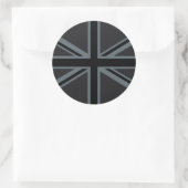 黒い英国国旗のイギリスの旗の装飾 ラウンドシール (バッグ)
