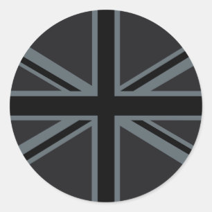 黒い英国国旗のイギリスの旗の装飾 ラウンドシール