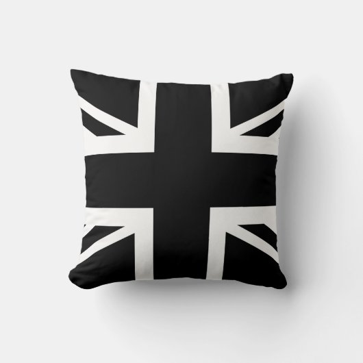 黒い英国国旗のイギリスの(イギリスの)国旗 クッション (正面)