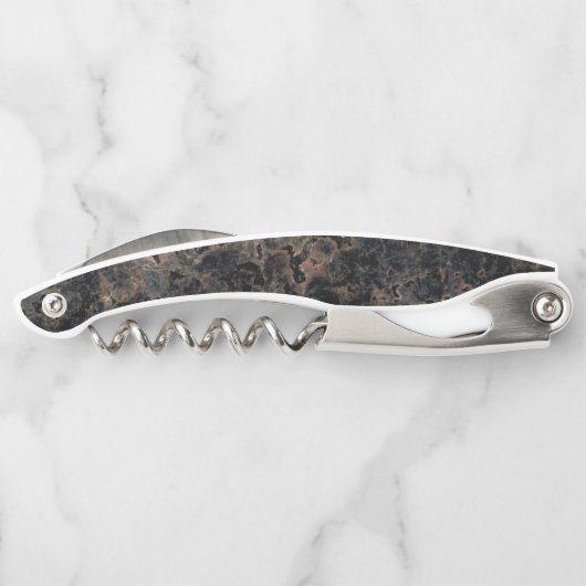 黒い茶色の大理石パターエレガントン ソムリエナイフ (裏面)