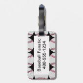 黒い荷物のラベルの野球パターン ラゲッジタグ (裏面縦)