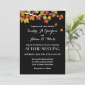 黒い落ち葉の結婚式招待状 招待状 (スタンド正面)