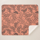 黒い落書き結び付きのテラコッタ模様 シェルパブランケット (正面(横))