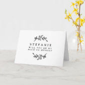 黒い葉のリースが私のメイド・オブ・オーナー（花嫁付き添い人） カード (黄色い花)