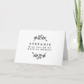 黒い葉のリースが私のメイド・オブ・オーナー（花嫁付き添い人） カード (正面)