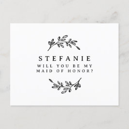 黒い葉のリースが私のメイド・オブ・オーナー（花嫁付き添い人） ポストカード