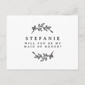 黒い葉のリースが私のメイド・オブ・オーナー（花嫁付き添い人） ポストカード (正面)