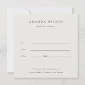 黒い葉の熱帯葉シダのギフト証明書 招待状 (裏面)