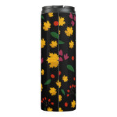 黒い葉背景のパターン タンブラー (裏面)