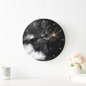 黒い蒸気列車 ラージ壁時計 (ホーム)