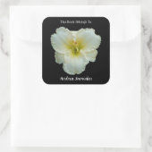 黒い蔵書票に白いデイリー スクエアシール (バッグ)