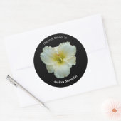 黒い蔵書票に白いデイリー ラウンドシール (封筒)