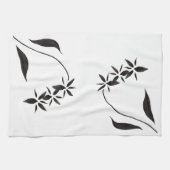 黒い蘭の台所タオル キッチンタオル (横)