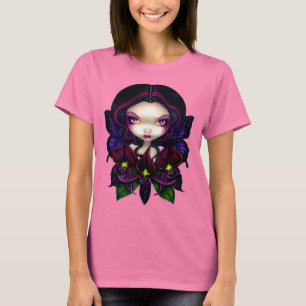 黒い蘭の妖精のゴシック様式花のワイシャツ Tシャツ