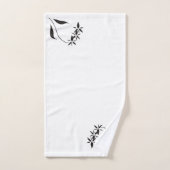 黒い蘭の花の芸術 バスタオルセット (ハンドタオル)