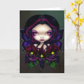 "黒い蘭妖精の"の挨拶状 カード (黄色い花)