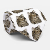 黒い虎猫のメインのあらいぐま猫 ネクタイ (ロール)