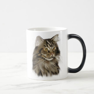 黒い虎猫のメインのあらいぐま猫 モーフィングマグカップ