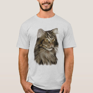 黒い虎猫のメインのあらいぐま猫 Tシャツ