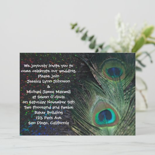 黒い虹の孔雀の結婚式 招待状 (スタンド正面)