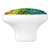 黒い虹色のペイントのしぶき カラフル セラミックノブ (側面)