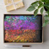 黒い虹色のペイントのしぶき カラフル 薄葉紙 (ギフト)