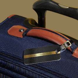 黒い蛇足皮デジタルレザー金ゴールドメタル ラゲッジタグ