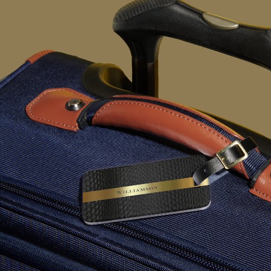 黒い蛇足皮デジタルレザー金ゴールドメタル ラゲッジタグ