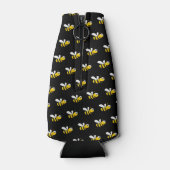 黒い蜂のおもしろいユーモアのモノグラム文字 ボトルクーラー (裏面)