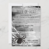 黒い蜘蛛の巣 ハロウィンパーティーの招待状 招待状 (正面)