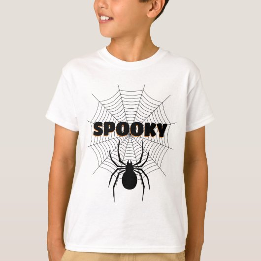 黒い蜘蛛の巣 ハロウィン 怖い Tシャツ (正面)