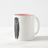 黒い蝉の昆虫 ツートーンマグカップ (正面右)